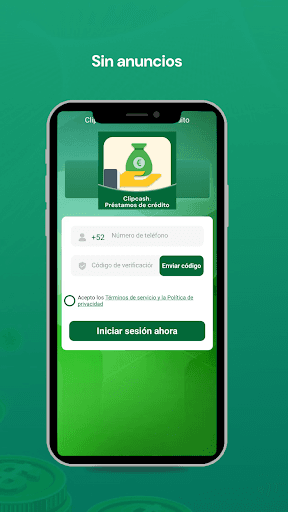 ClipcashPréstamos de crédito, captura 1